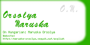 orsolya maruska business card